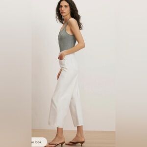 Veronica Beard Taylor White Wide Leg Jeans